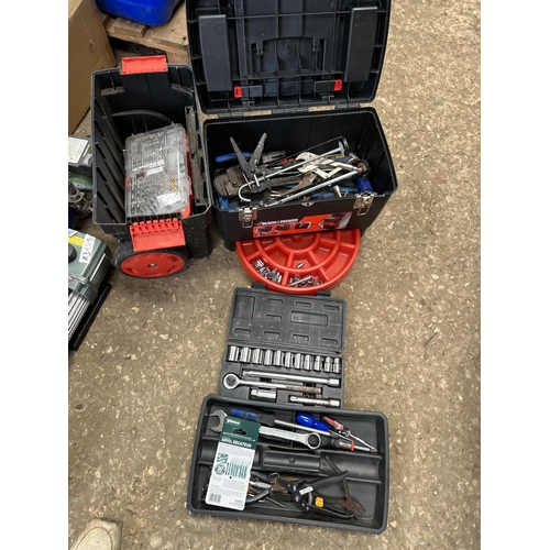 396 - plastic tool box plus contents