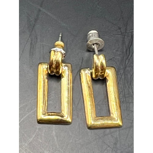 63 - 6 x pairs earrings , yellow / gold coloured designs as per pics