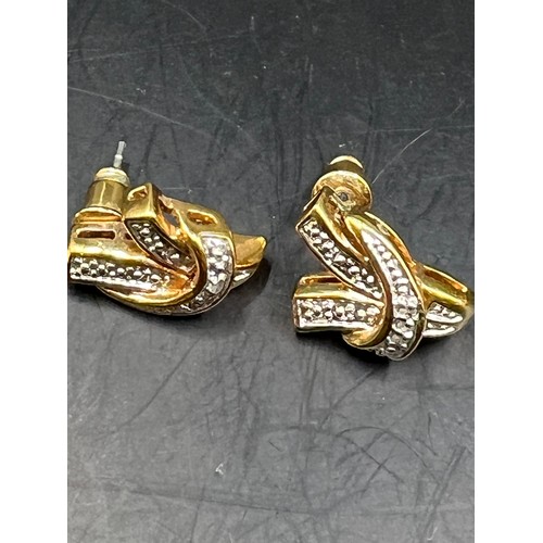 63 - 6 x pairs earrings , yellow / gold coloured designs as per pics