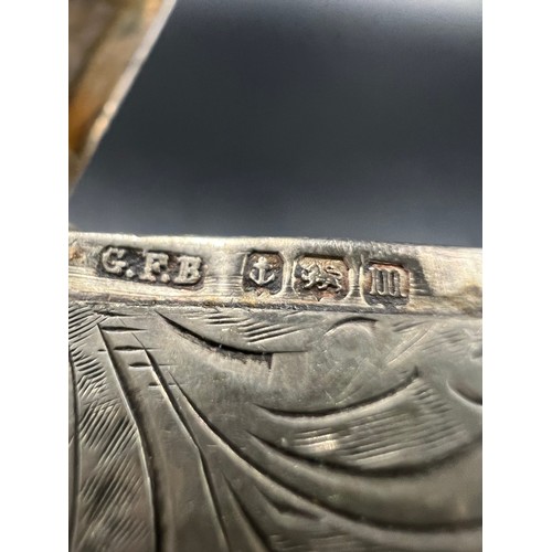 67 - Sterling Silver Vesta case , engraved silver vesta case with chain hoop , full English hallmarks , w... 