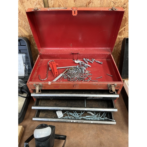 24 - red metal tool box