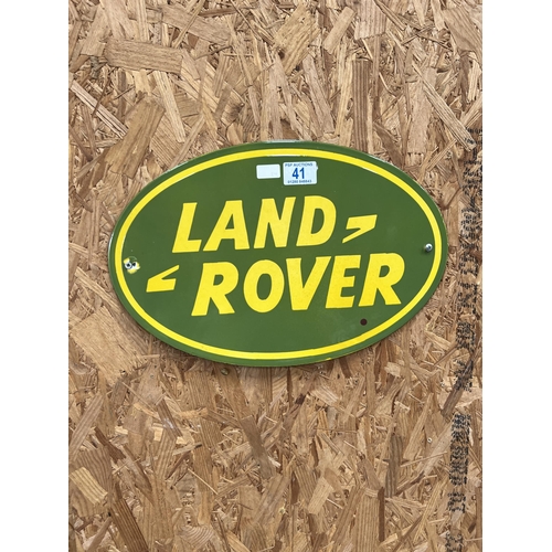 41 - H Enamel land rover sign