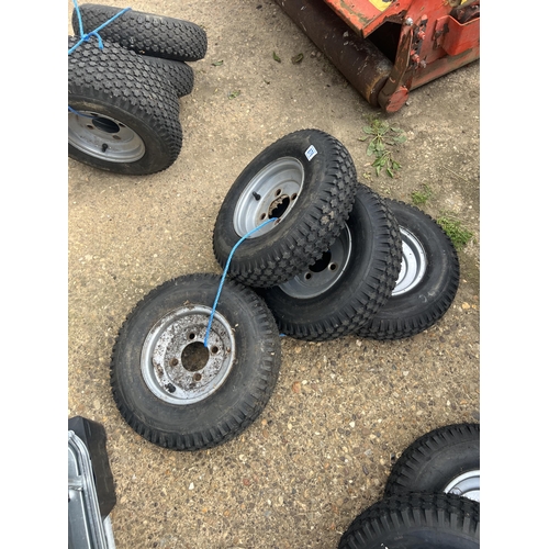 876 - trailer tyres and hubs good condition