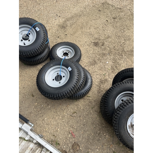 879 - trailer tyres and hubs good condition...