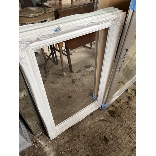 263 - white framed mirror