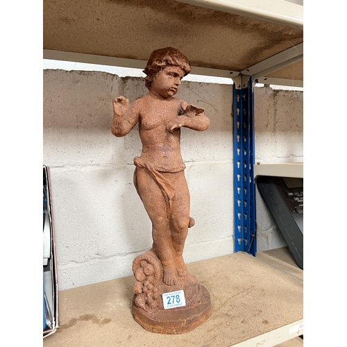 278 - heavy cast iron cherub h