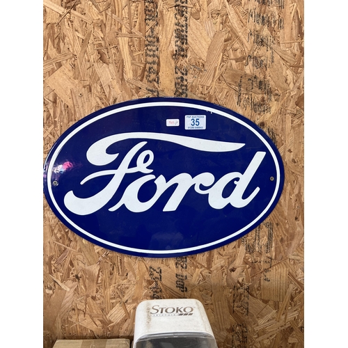 35 - vintage style enamel sign FORD h543