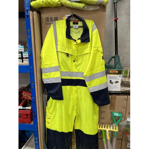 407 - 8 x new hi viz overalls ,