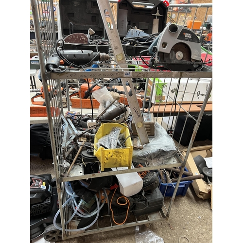 446 - mixed lot power tools etc SAS .. all in cage but not cage