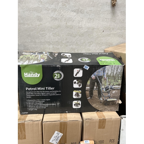 469 - petrol mini tiller , new in box