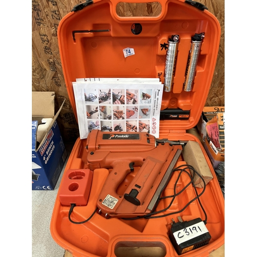 74 - Pasolde impulse nail gun kit with nails 350’90c