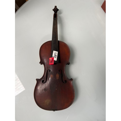 250 - violin in case with bow , for restoration no label