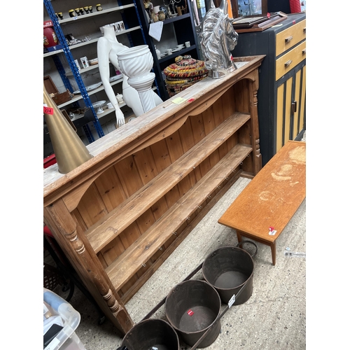 296 - large pine dresser shelf unit