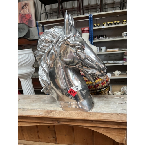 297 - large chrome horse head h170