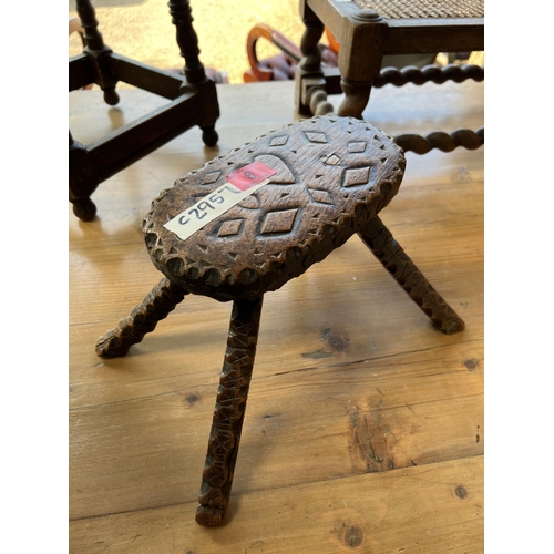 8 - early carved milking stool