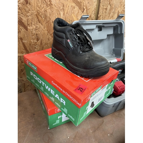 29 - 2 x pairs new safety boots size 4