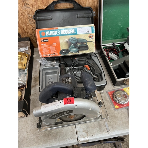 39 - 240v circular saw , drill and sander