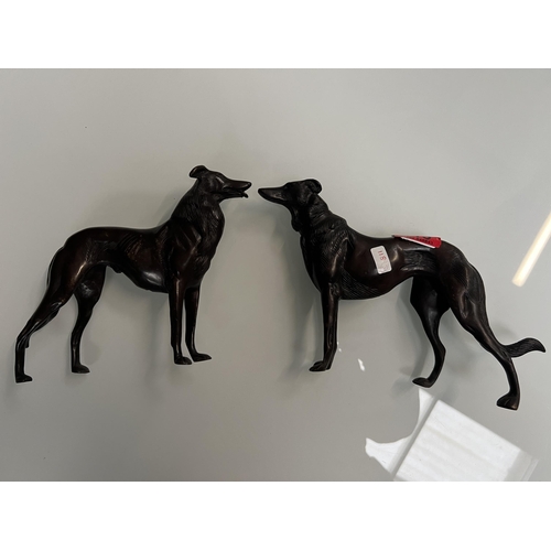 113 - pair heavy bronze greyhounds h118