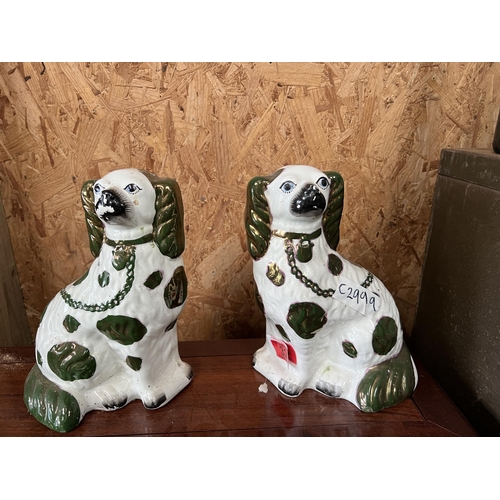 32 - Pair Staffordshire style dogs