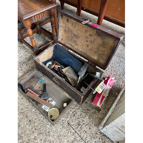 9 - vintage tool box plus contents