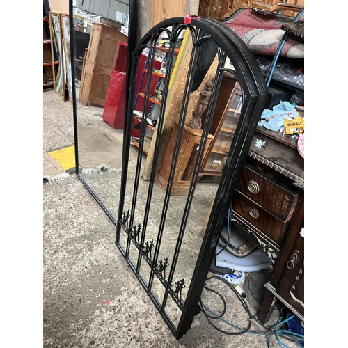 555 - black framed arch top mirror