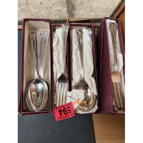 594 - plated spoons & forks