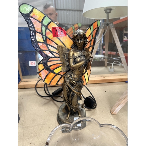 766 - leaded glass angel lamp r41