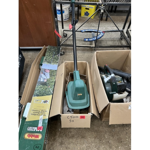 243 - Webb cordless tiller with battery & charger