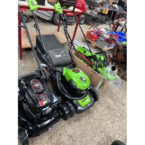 312 - Greenworks 40v cordless mower plus charger & battery