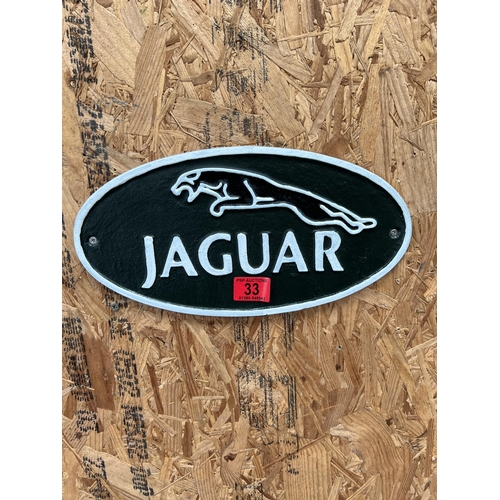 33 - cast iron wall plaque Jaguar h