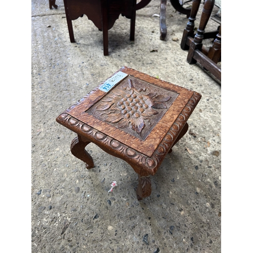 414 - carved top foot stool