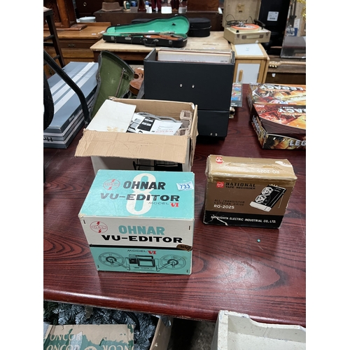 733 - 2 x vintage projectors plus recorder