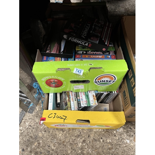 743 - 2 x trays DVD’s & vhs