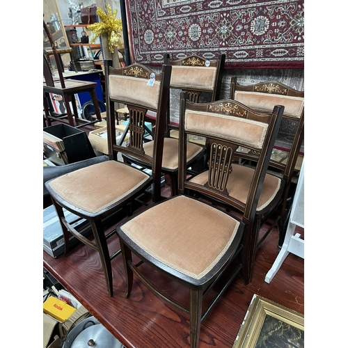 748 - 4 x inlaid chairs