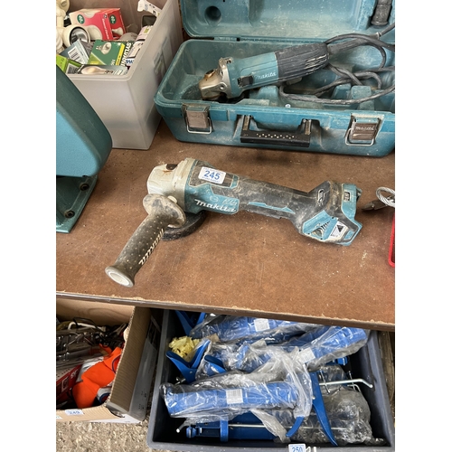 245 - cordless Makita angle grinder , body only...