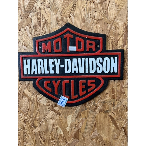 263 - cast iron wall plaque Harley Davidson h...