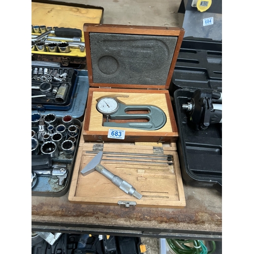 683 - Mercer Micrometer plus depth gauge