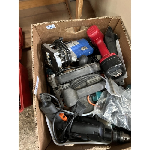 708 - tray mixed power tools router / drills etc..