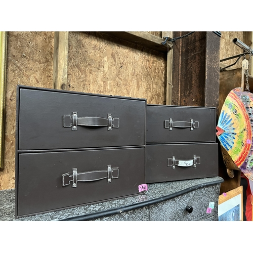 158 - 2 x leather draw units