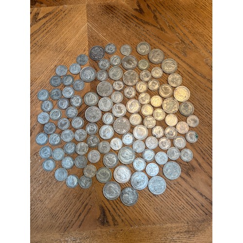 8 - tray mixed silver coins...