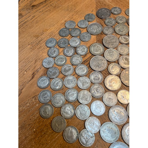 8 - tray mixed silver coins...