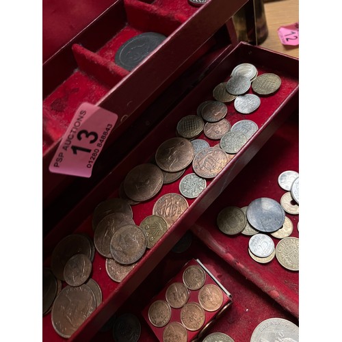 13 - box mixed coins...