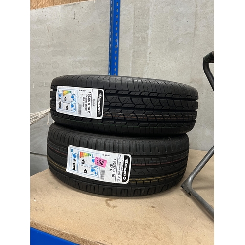 168 - 2 x new 195/55 R16 tyres