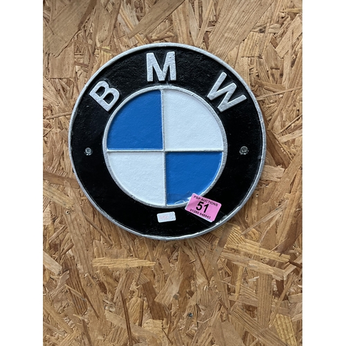 51 - cast iron wall plaque h450 BMW