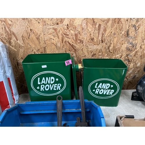 59 - 2 x Land Rover fuel cans storage h528