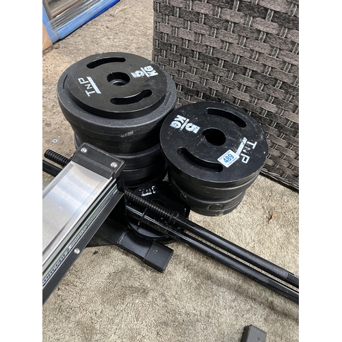 489 - Qty cast metal TNP weights plus bars