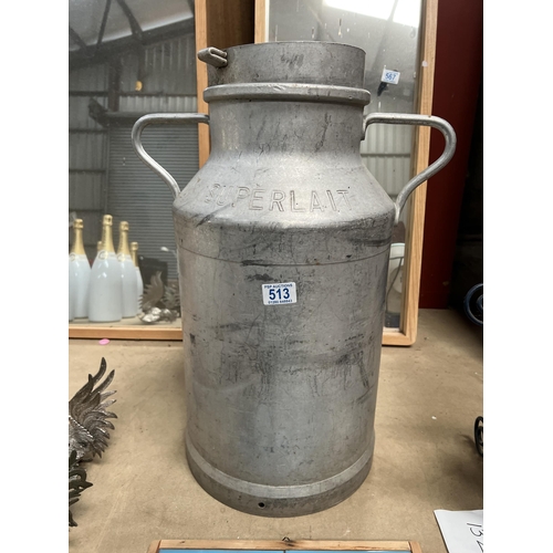 513 - Aluminium churn Superlait ,