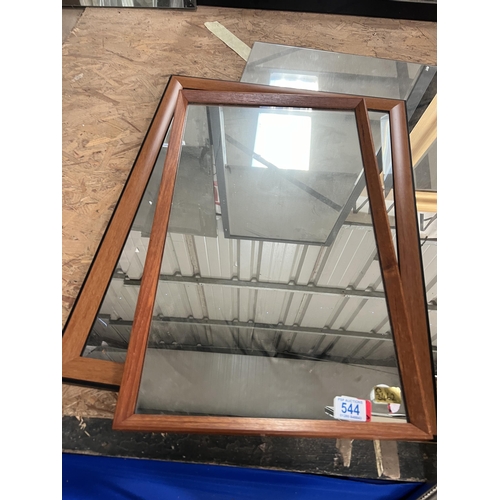 544 - 2 x wood framed mirrors