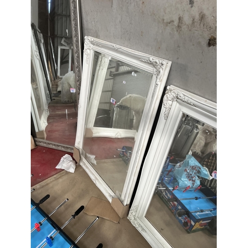 557 - white framed mirror