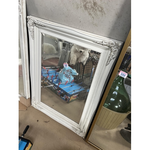 558 - white framed mirror